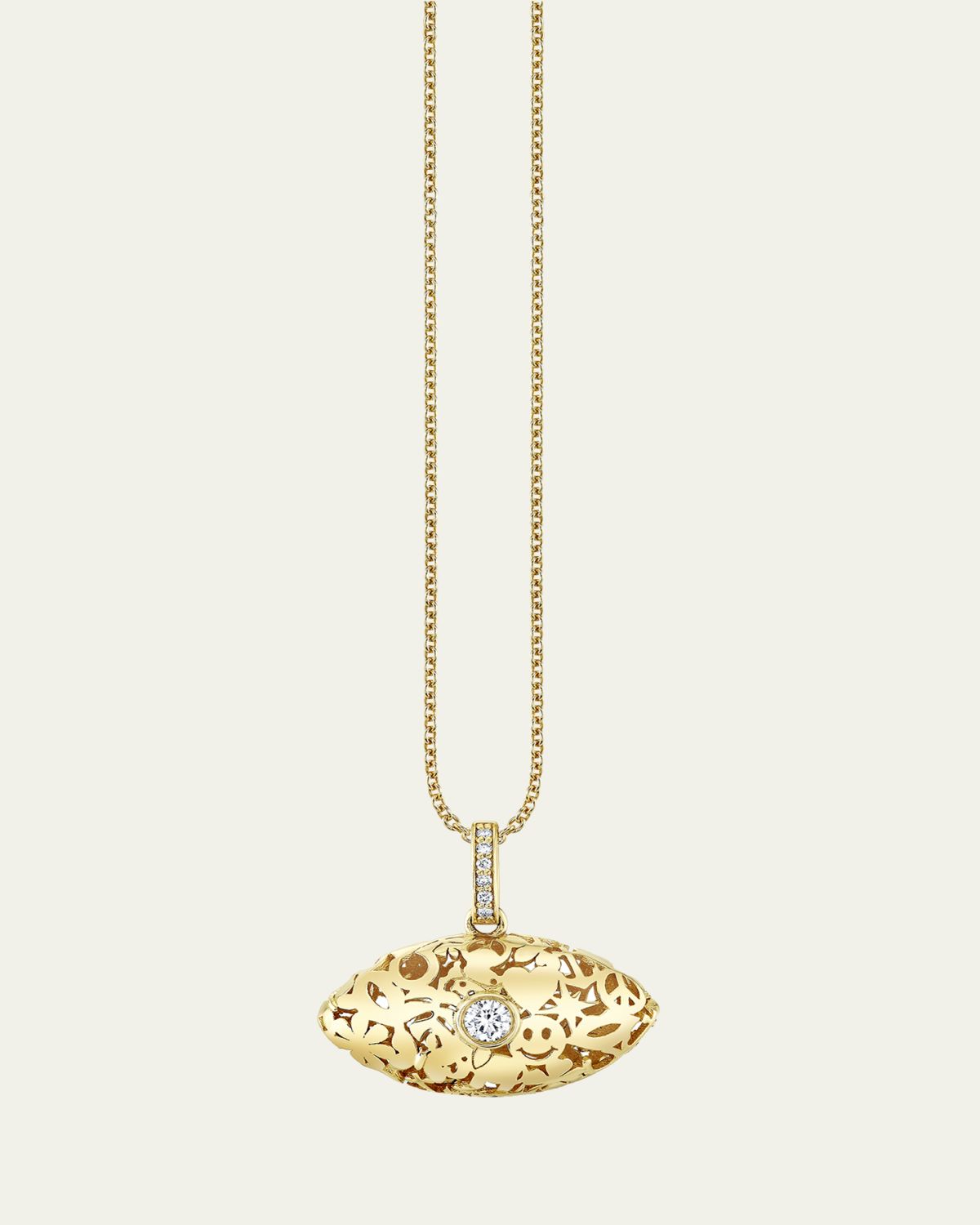 Sydney Evan 14K Icon Wallpaper Evil Eye Pendant Necklace
