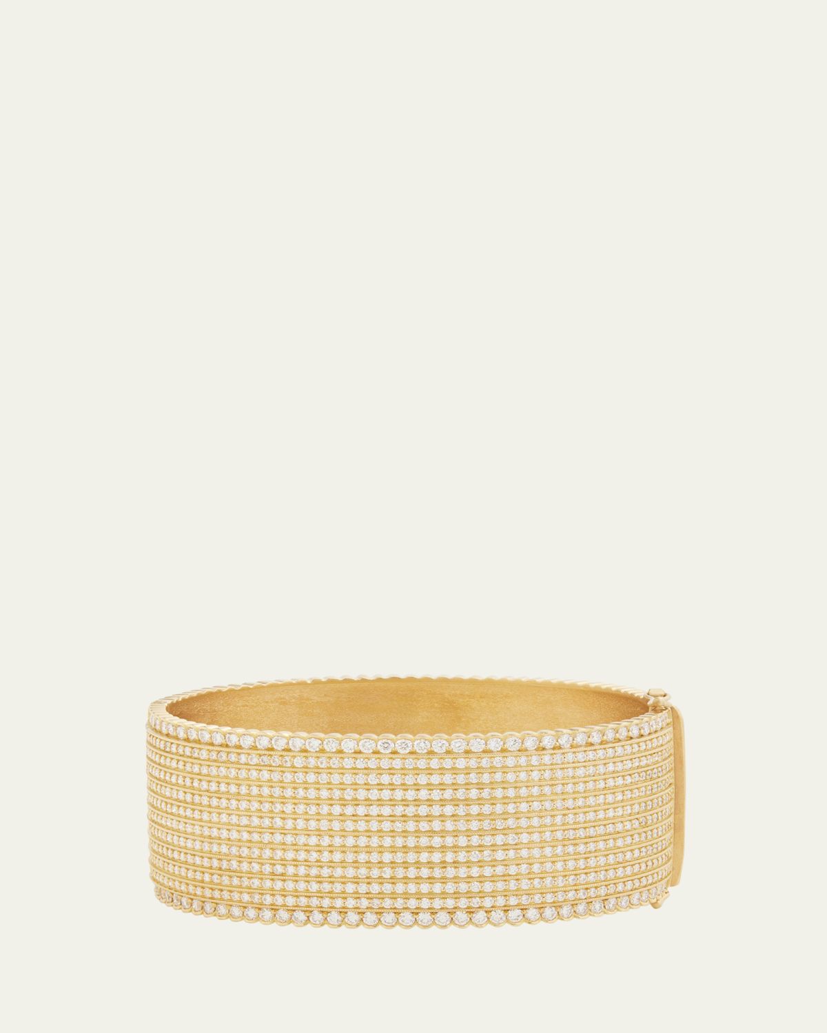 Jamie Wolf 18K Yellow Gold Twelve Row Diamond Hinged Bangle