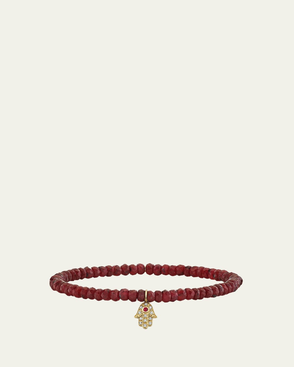 Sydney Evan 14K Diamond Hamsa on Ruby Bracelet