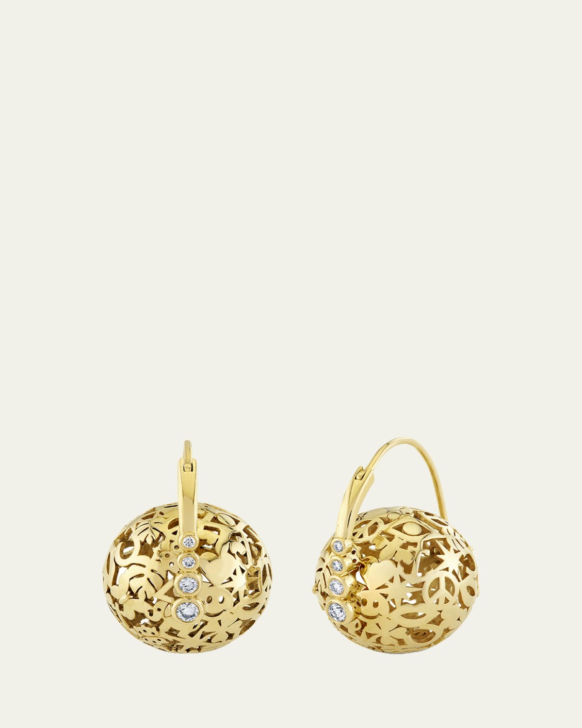Sydney Evan 14K Yellow Gold Diamond Icon Drop Earrings