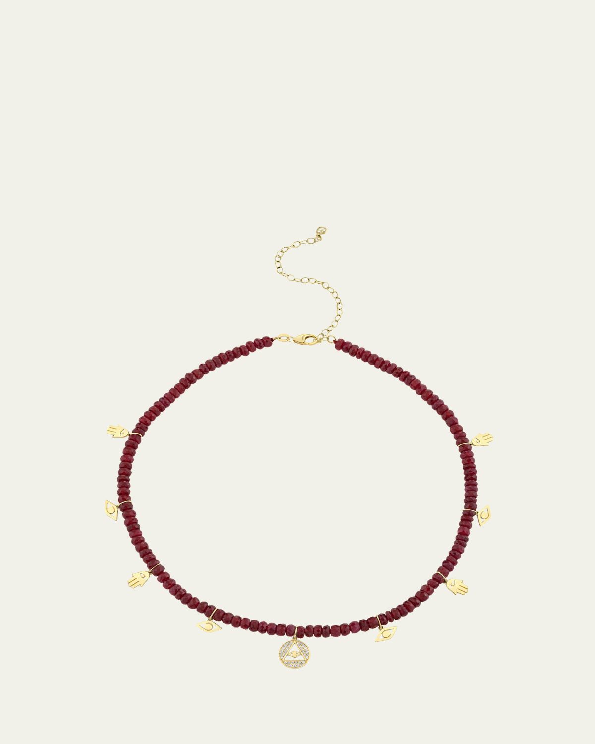 Sydney Evan 14K Diamond Icon Charms on Rondelle Necklace