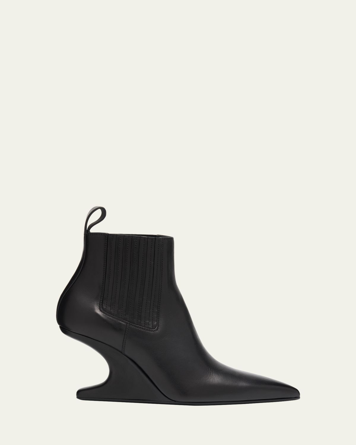 Rick Owens Leather Cantilever-Heel Ankle Boots