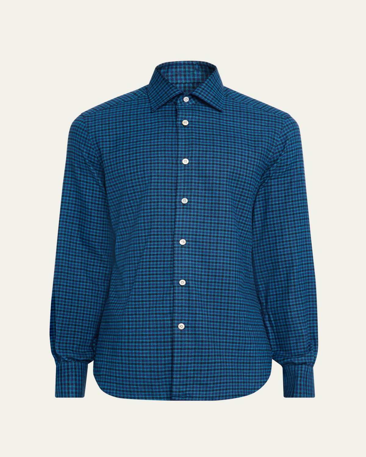 Kiton Men's Cotton Tattersall Check Modern-Fit Sport Shirt