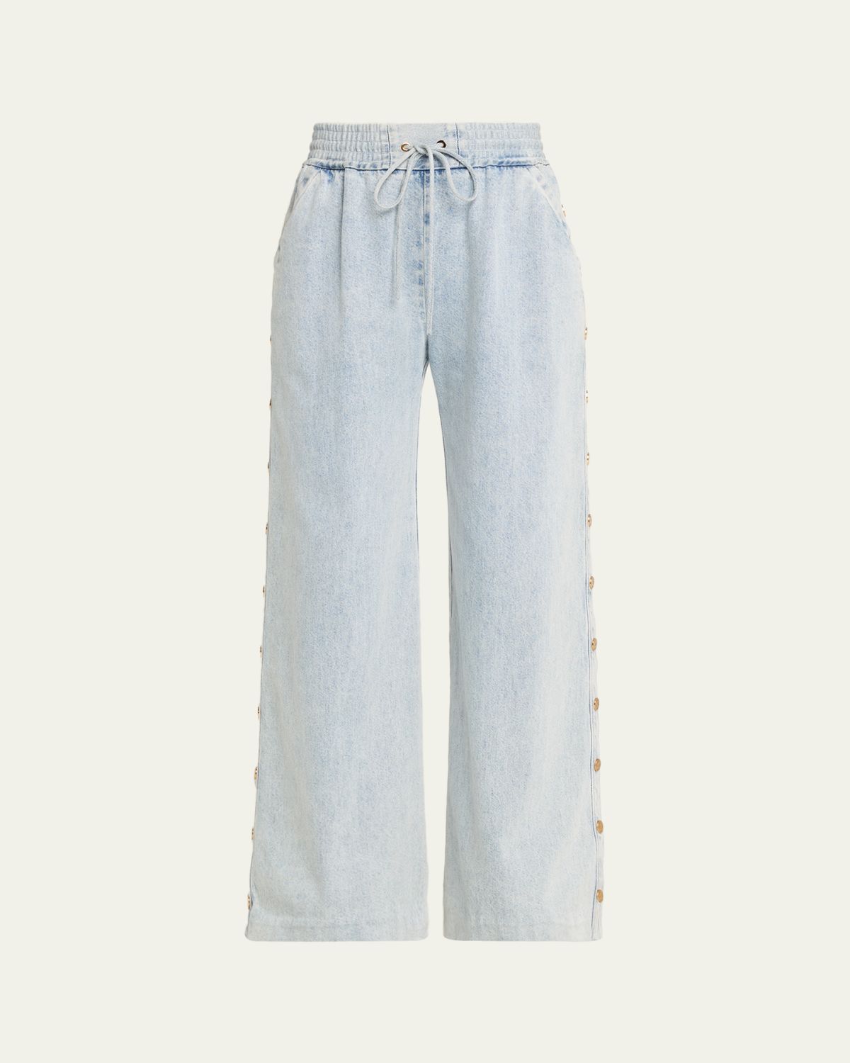 Zimmermann Denim Drawstring Snap Pants