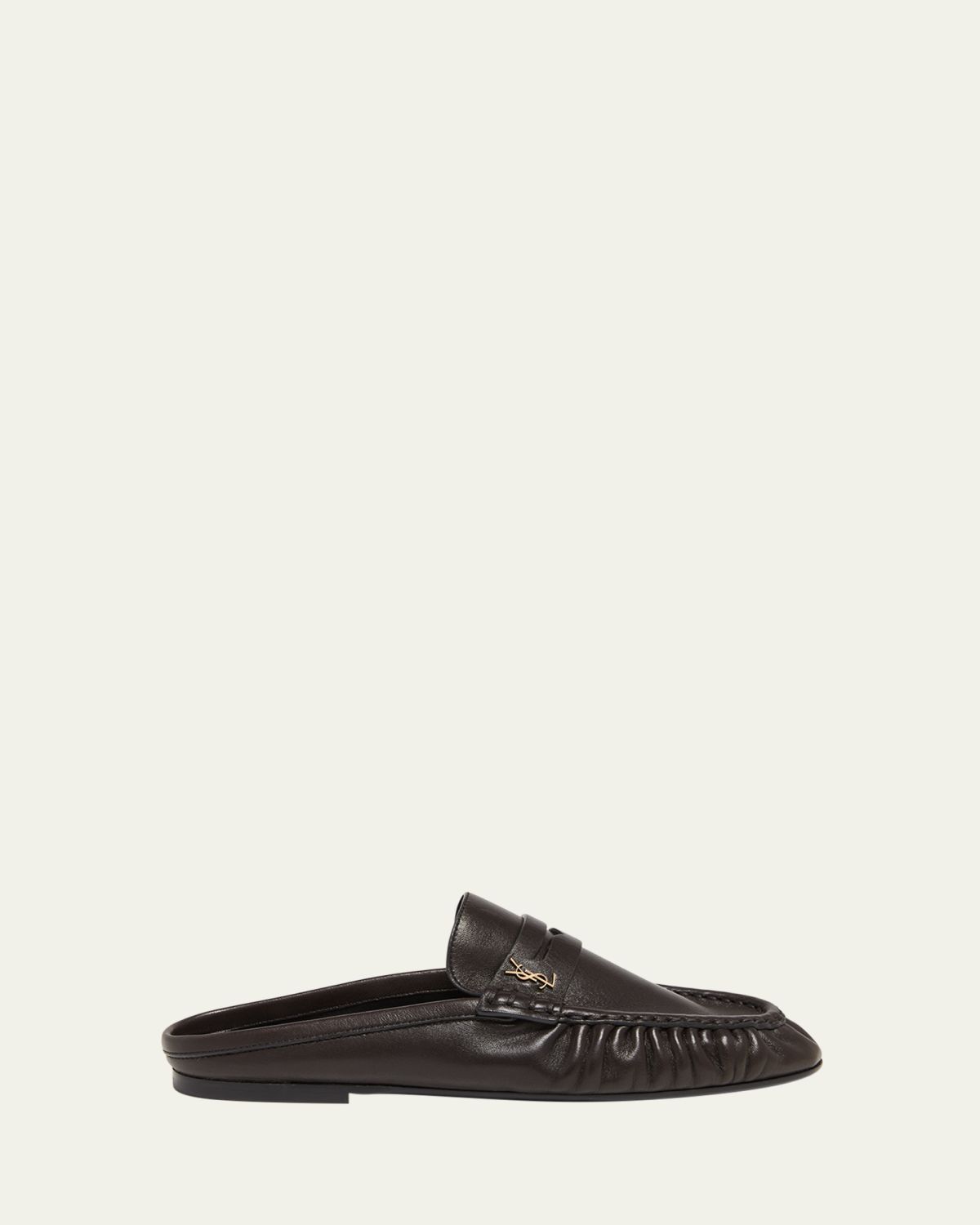 Saint Laurent Le Loafer Leather Penny Loafer Mules