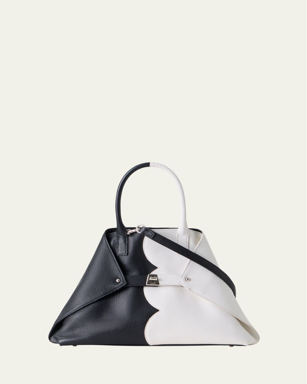Akris AI Small Scalloped Colorblock Top-Handle Bag