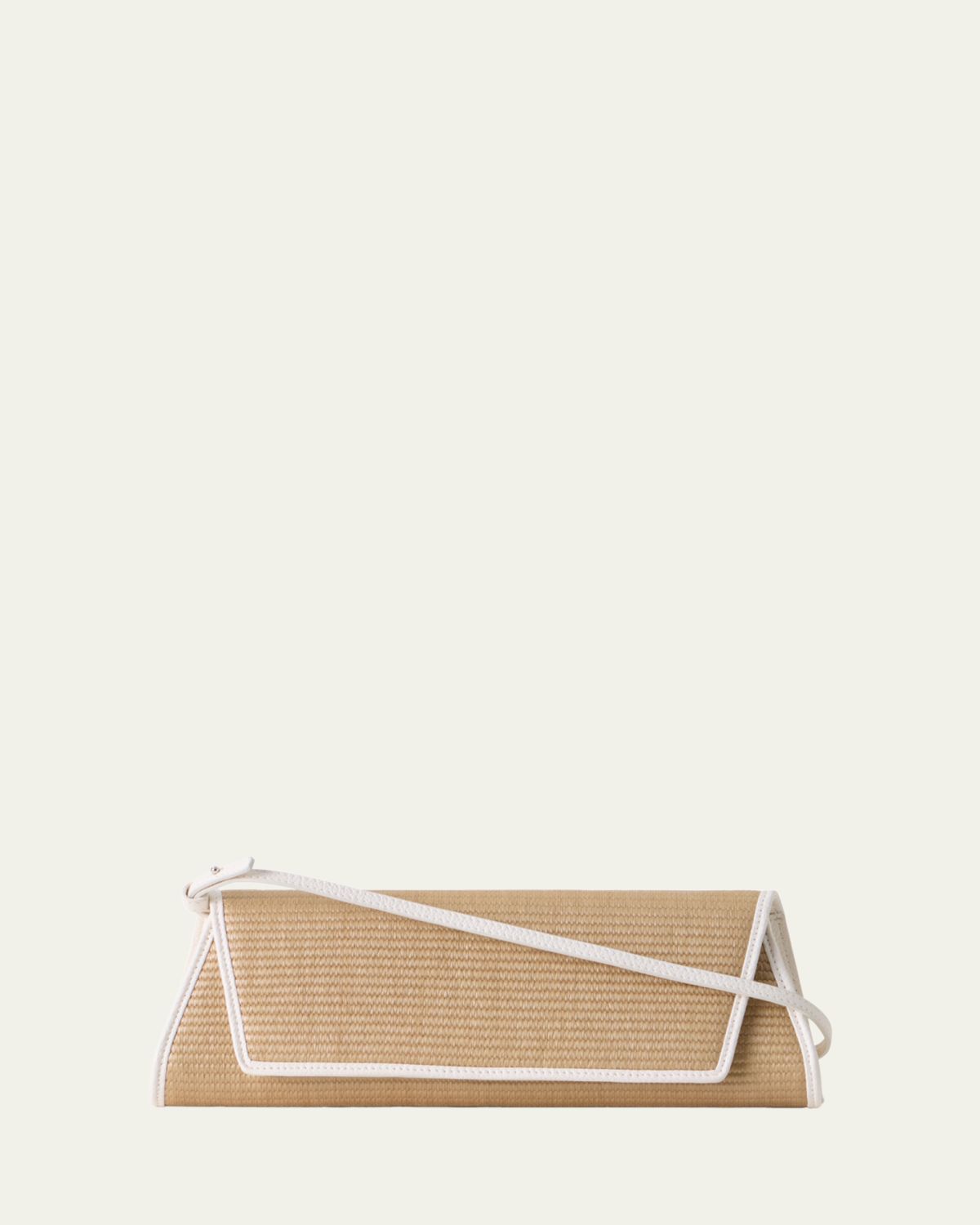 Akris Anouk Small Cotton Raffia Trapezoid Clutch Bag