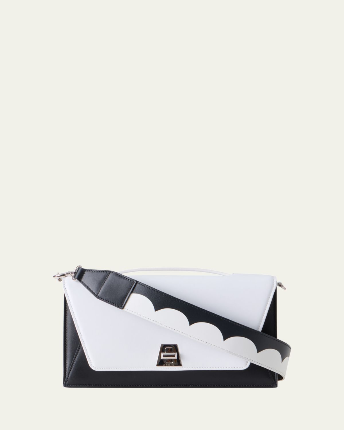 Akris Anouk Two-Tone Leather Clutch Bag