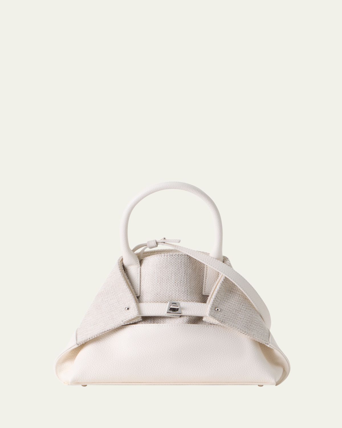 Akris Ai Little Canvas & Leather Top-Handle Bag