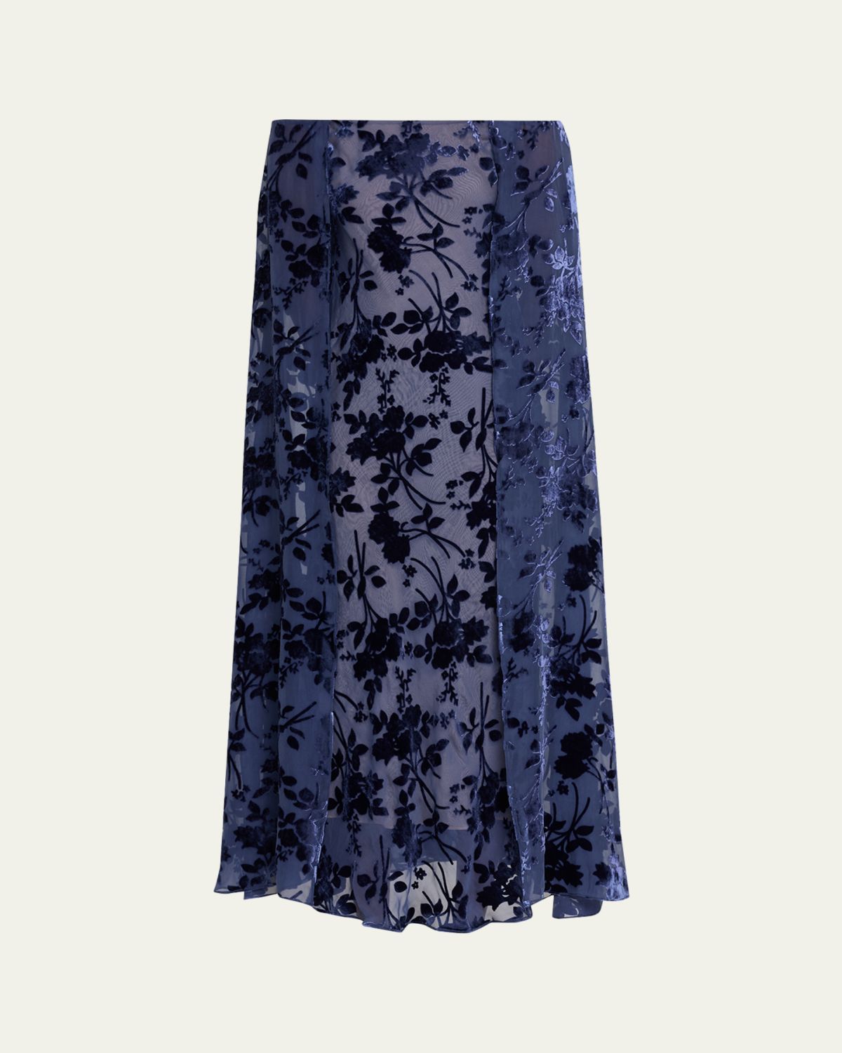 Rodarte Floral Silk Devore Off-The-Shoulder Cape Maxi Dress
