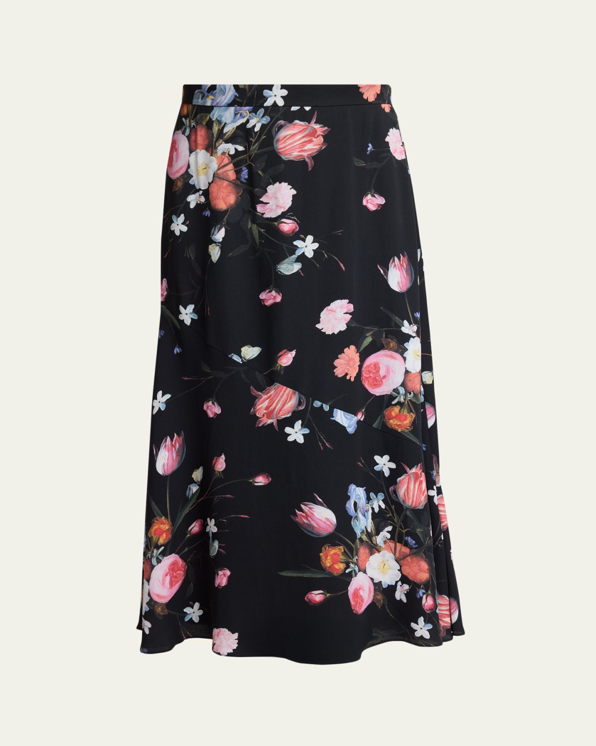Erdem Floral-Print Crepe A-Line Midi Skirt