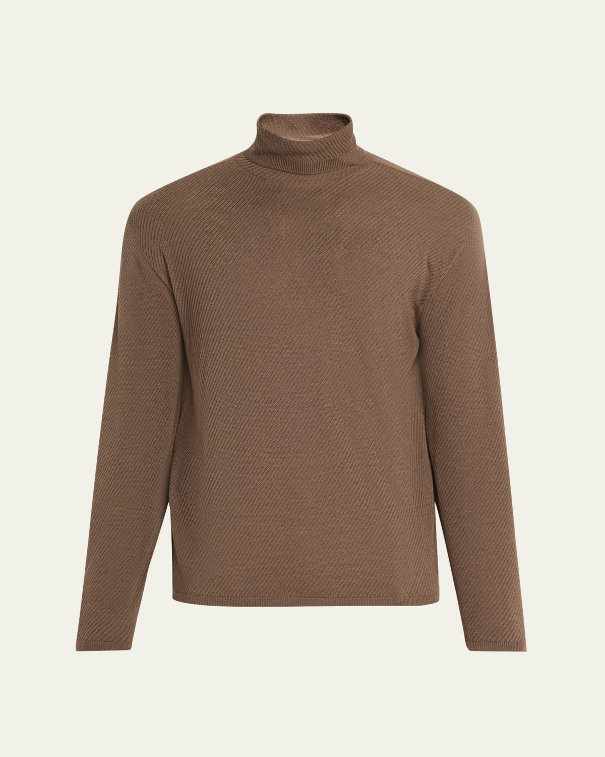 Giorgio Armani Men 's Ribbed Wool and Silk Turtleneck Sweater