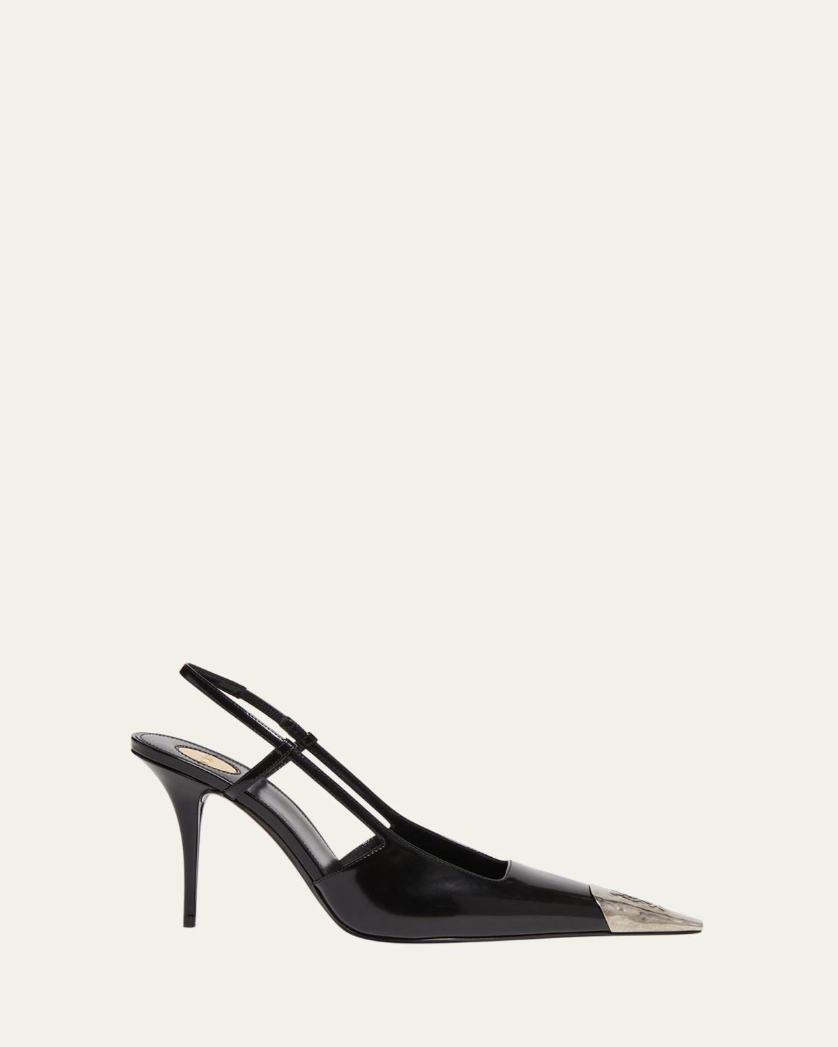 Saint Laurent 90mm Jeanne Leather Slingback Pumps
