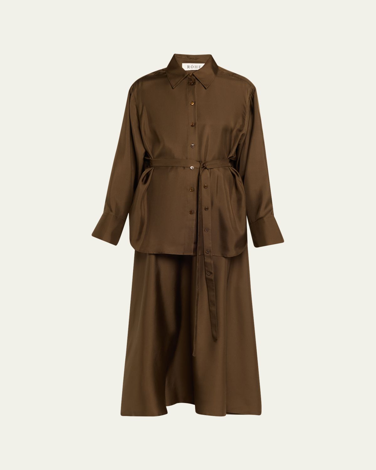 Rohe Long-Sleeve Silk Shirtdress