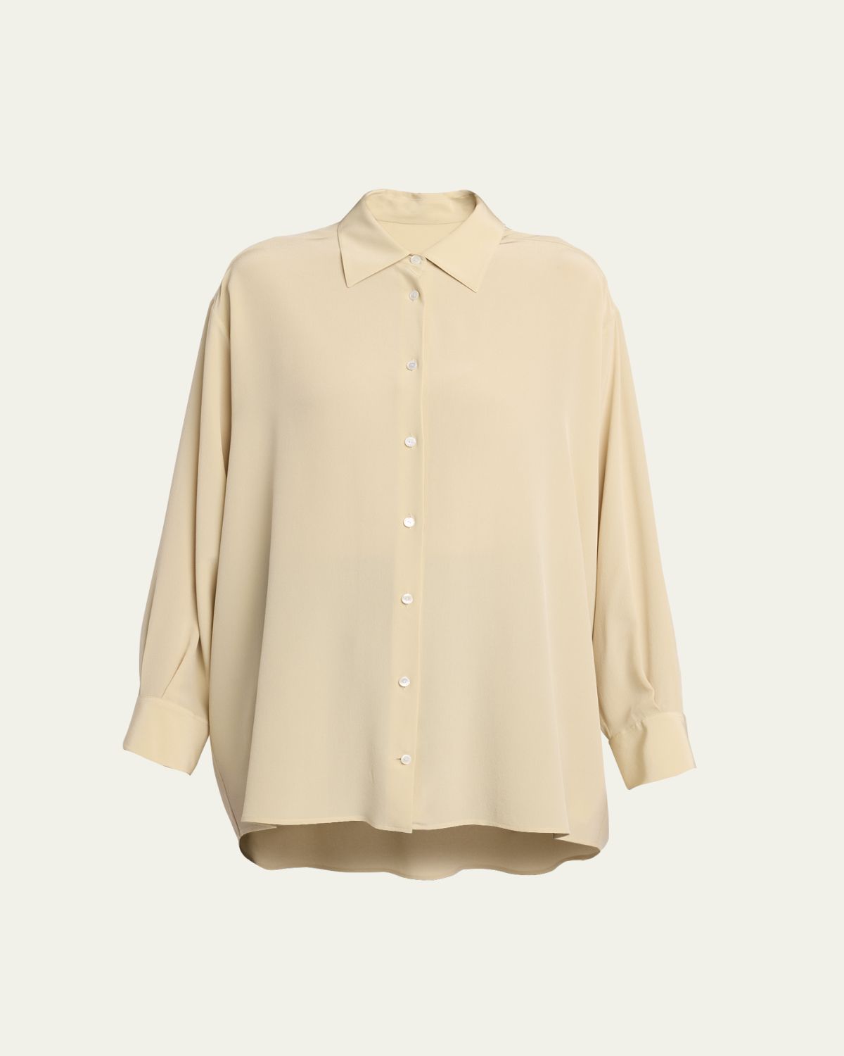 THE ROW Luka Oversized Silk Button-Down Shirt