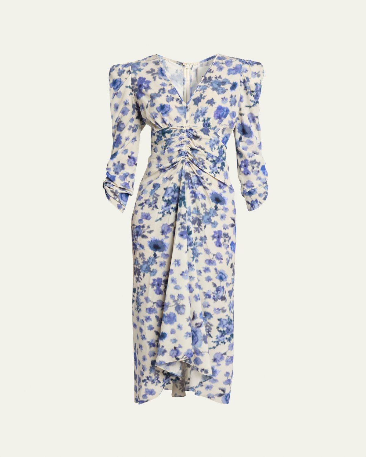 Albini Long Printed Stretch Silk Dress
