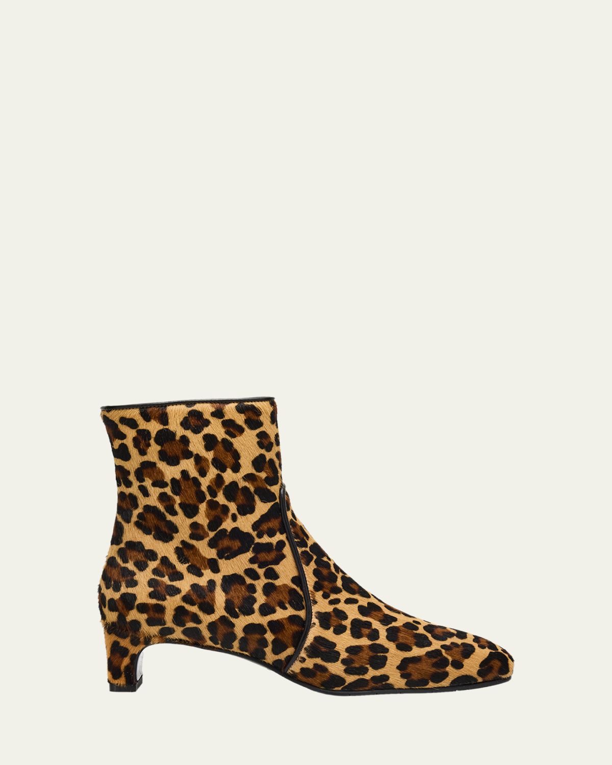 Aquatalia Siella 45mm Leopard-Print Calfhair Ankle Boots