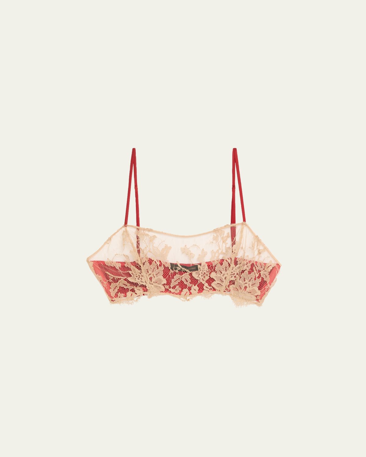 Kiki De Montparnasse Orchid Floral Lace & Stretch Silk Bandeau Bra