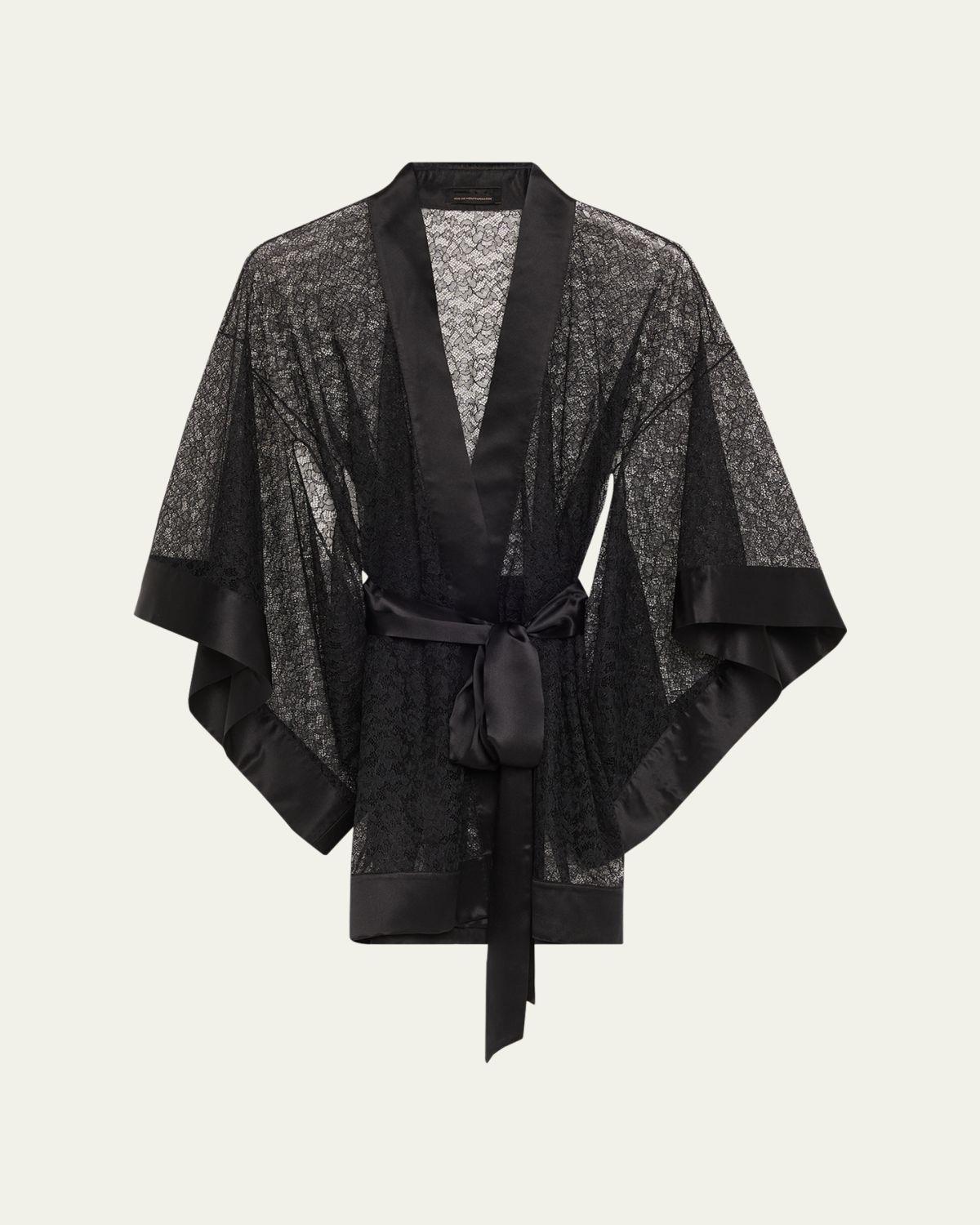 Kiki De Montparnasse Petite Fleur Sheer Lace Kimono Robe