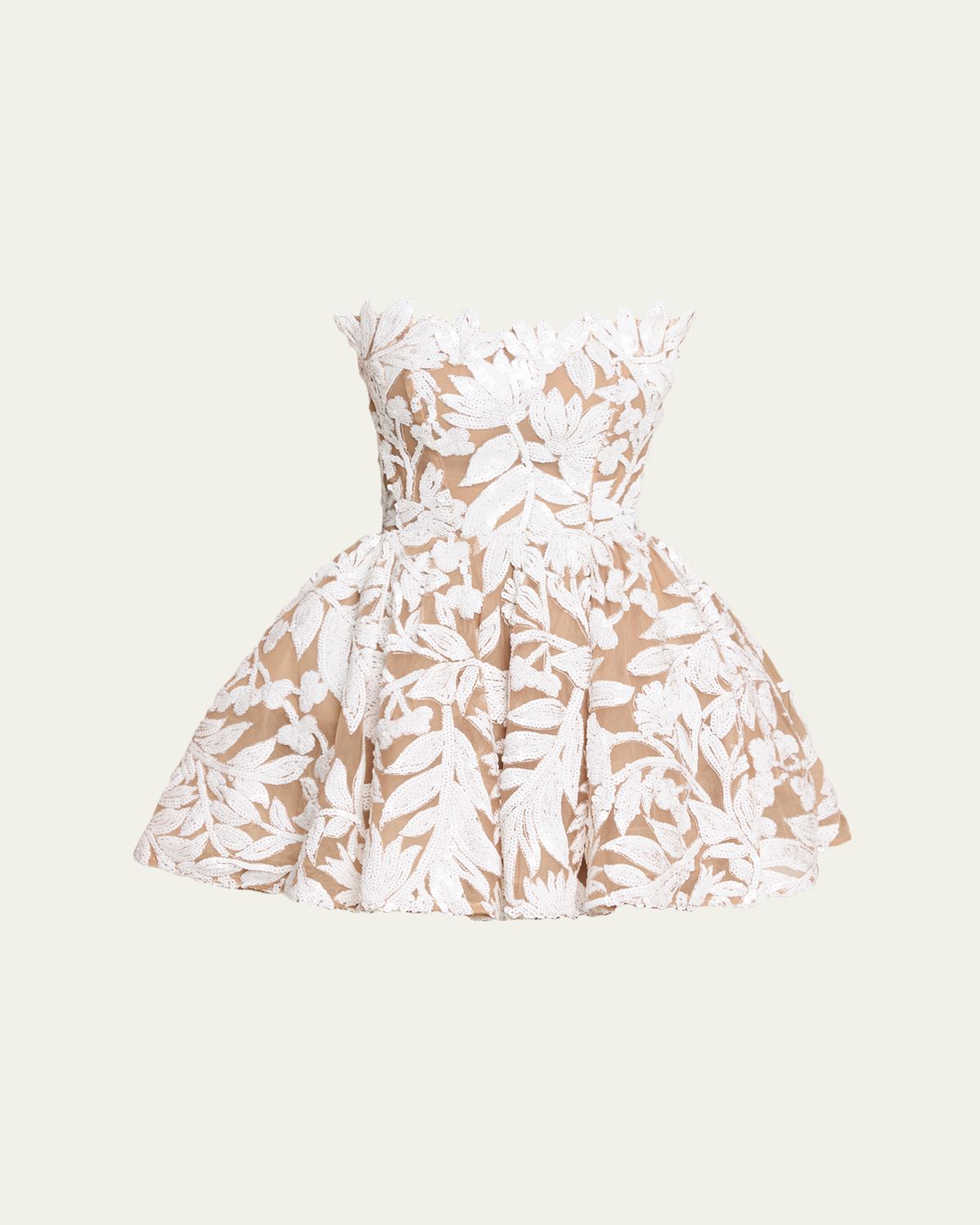 Bronx and Banco Chloe Strapless Sequin Floral Corset Mini Dress