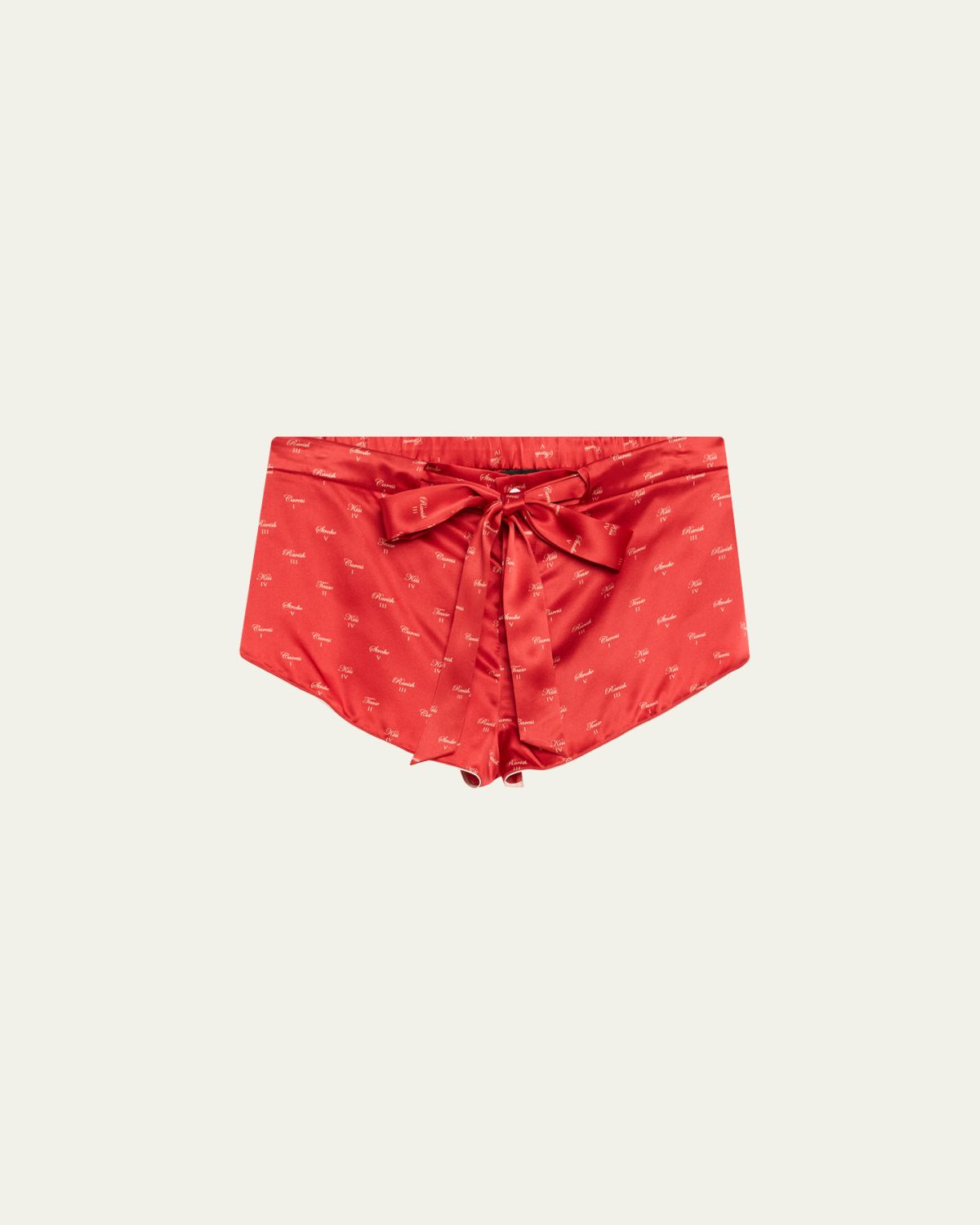 Kiki De Montparnasse Kiss-Print Silk Lounge Shorts
