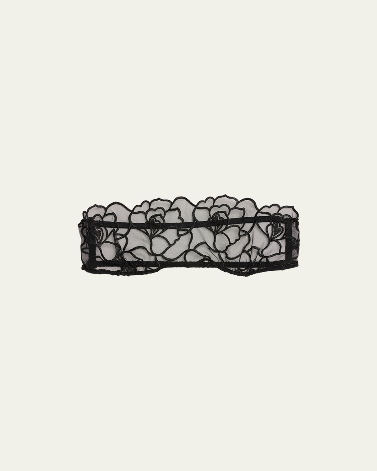 Kiki De Montparnasse Petite Chou Embroidered Stretch Tulle Bandeau