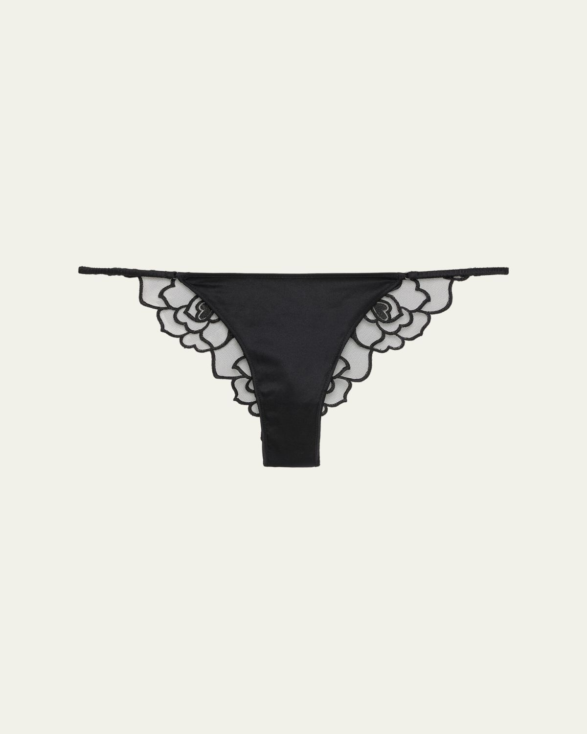 Kiki De Montparnasse Petite Chou Charmeuse & Embroidered Tulle Panties