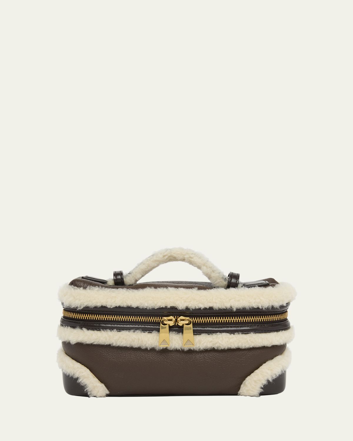 Bottega Veneta Bang Bang Shearling Vanity Top-Handle Bag