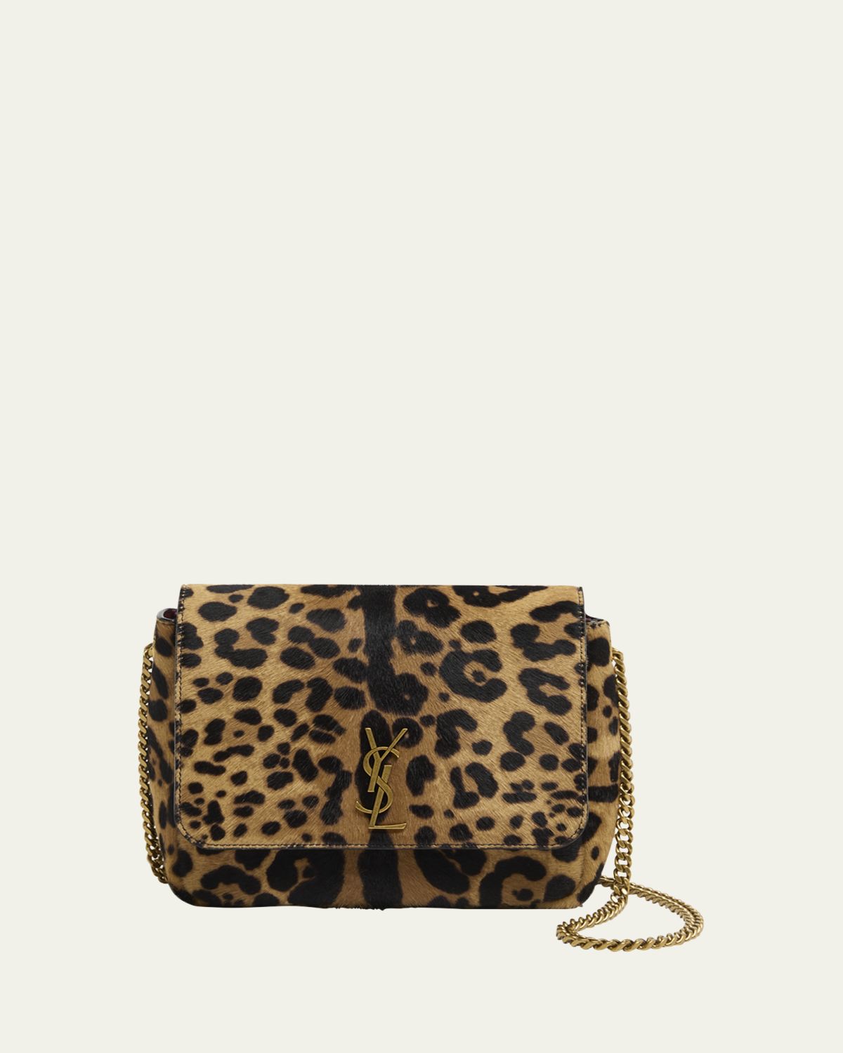 Saint Laurent Kate YSL Shoulder Bag in Leopard-Print Calf Hair