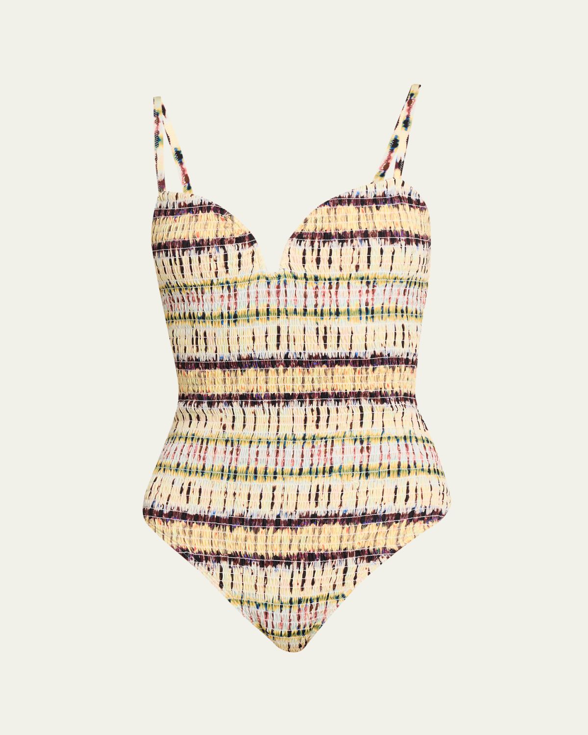 Ulla Johnson Biarritz Smocked One-Piece Swimsuit
