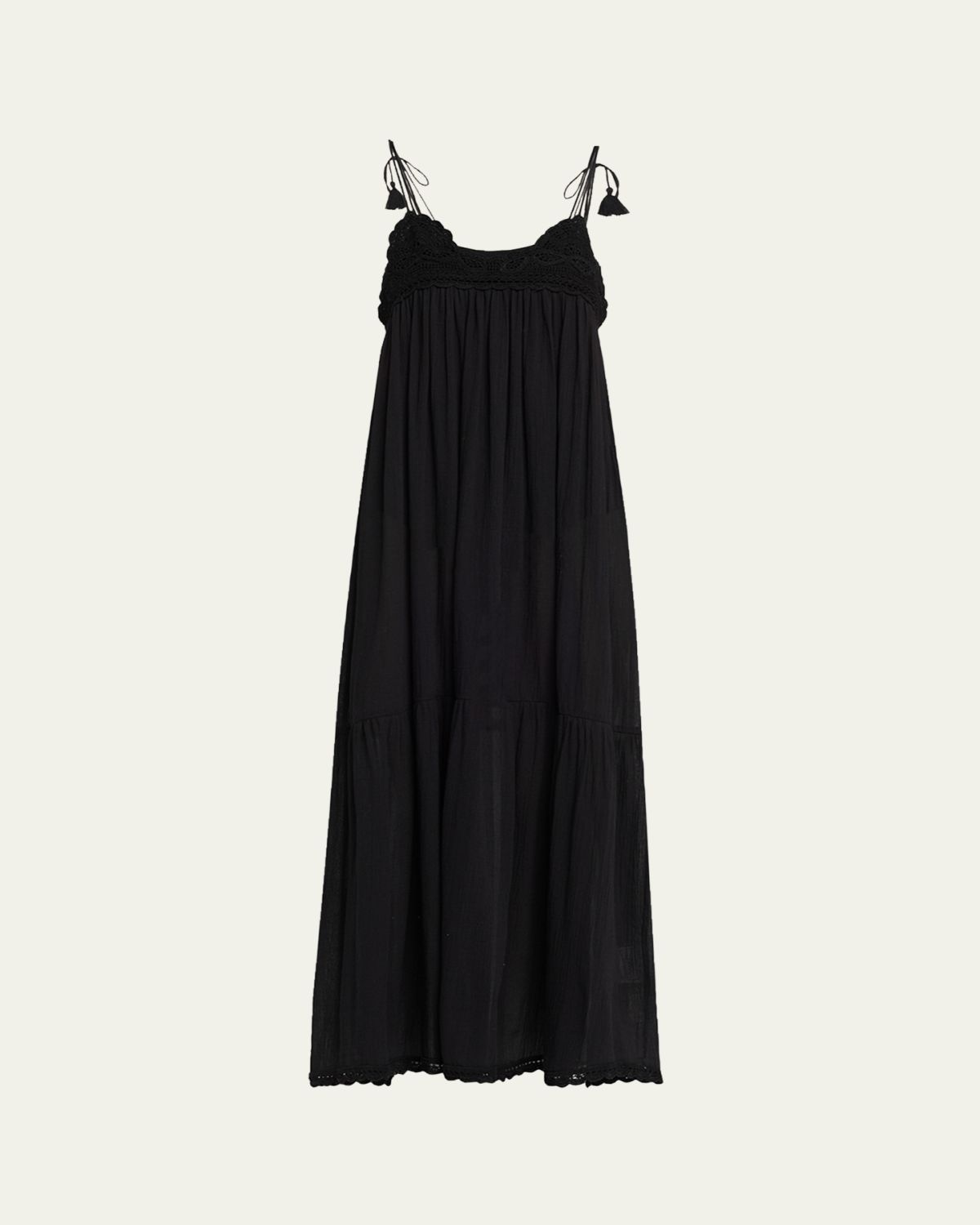 Ulla Johnson Linnea Crochet-Trim Midi Sun Dress Coverup