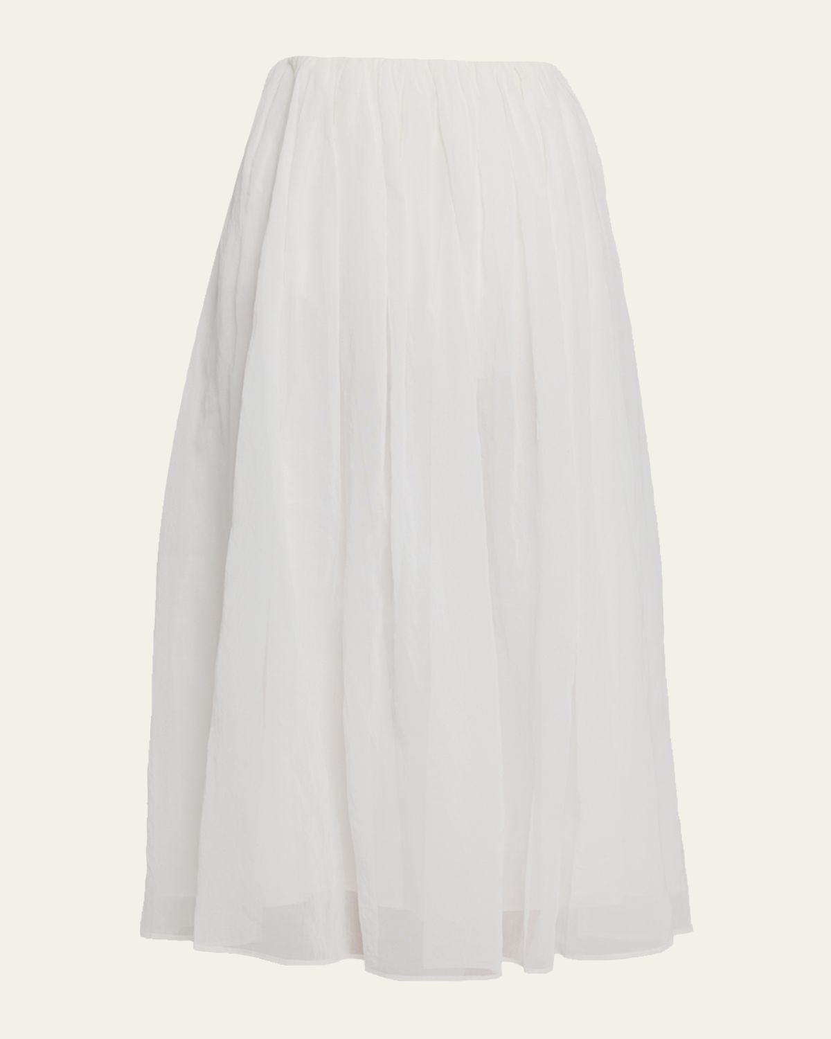 Brunello Cucinelli Cotton Organza Pull-On Midi Skirt