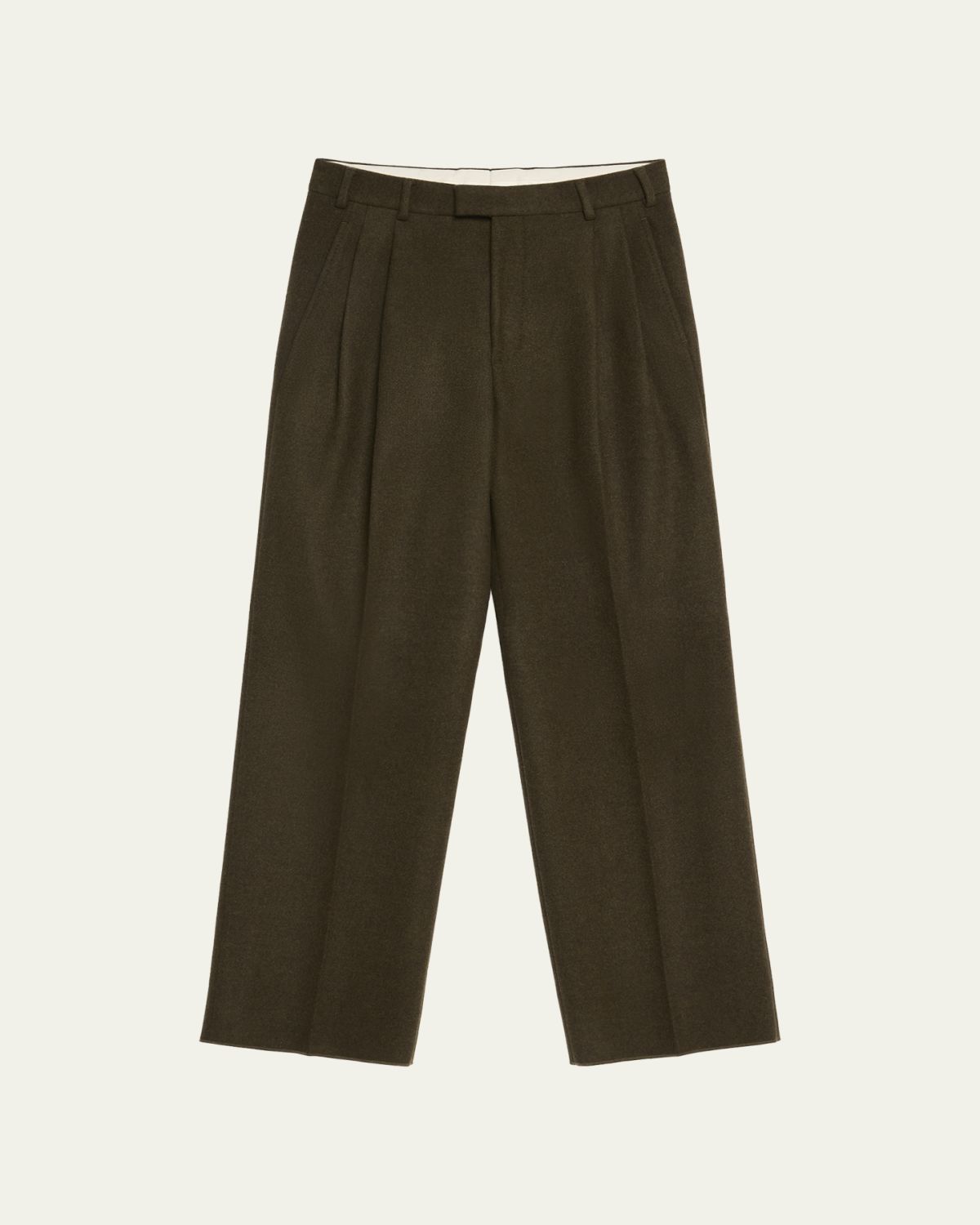 Loro Piana Men's Hubert Wool and Cashmere Pleated Pants