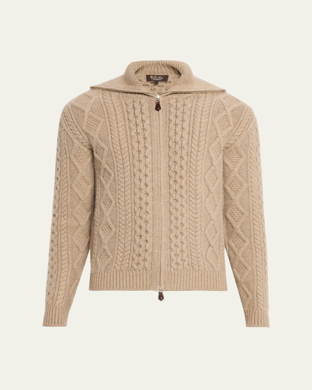 Loro Piana Men's Eyre Baby Cashmere Cable Knit Cardigan