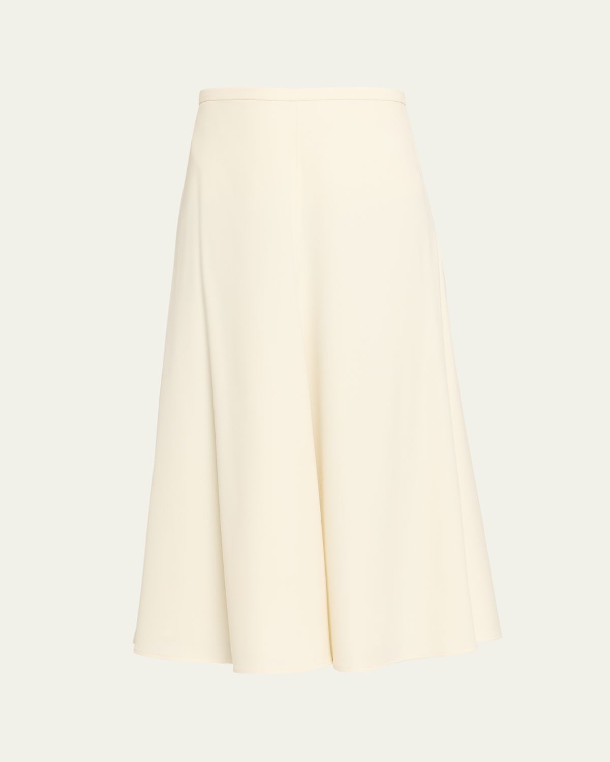 Brunello Cucinelli Wool-Stretch A-Line Midi Skirt