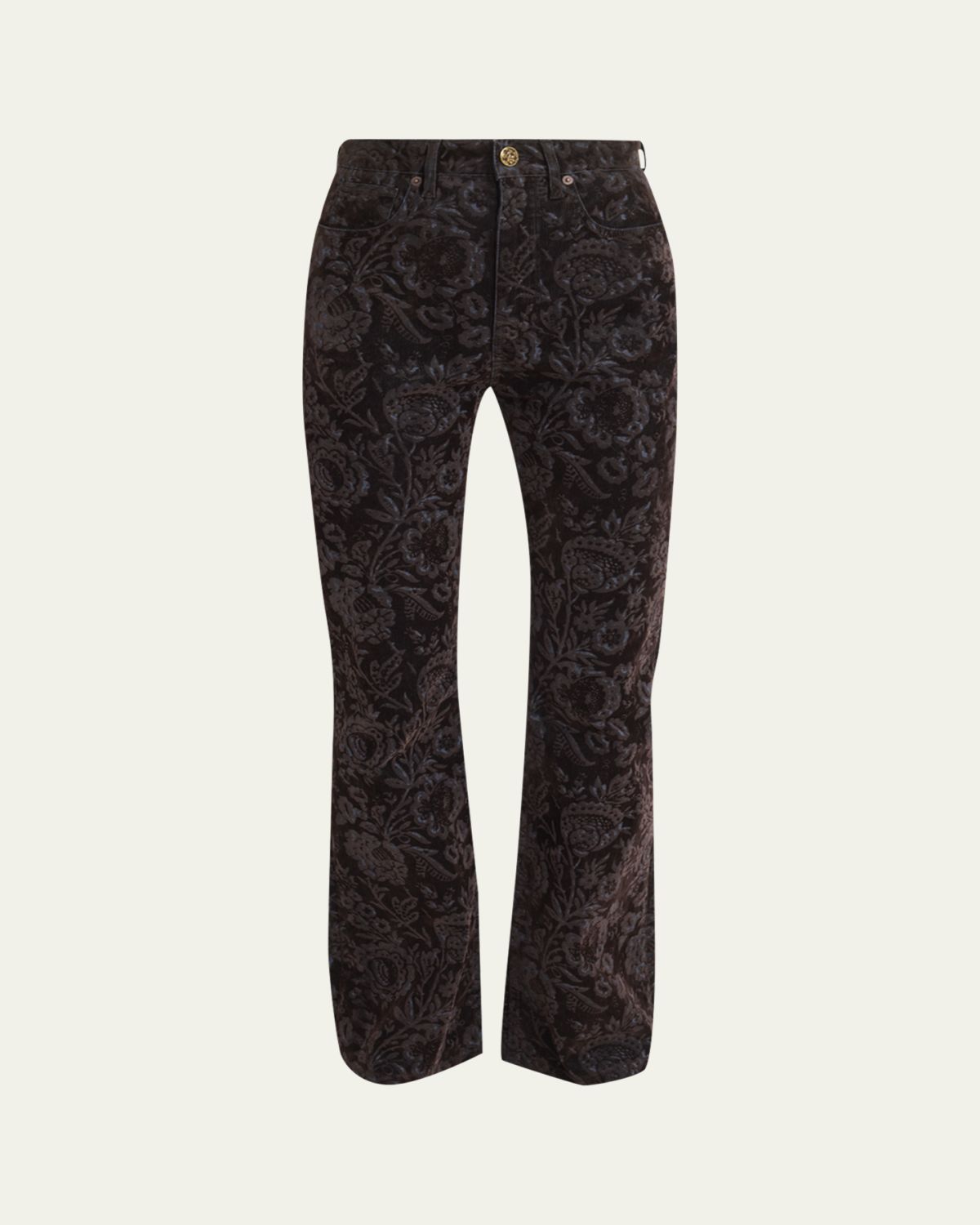 Chloe Floral Flocked Bootcut Jeans