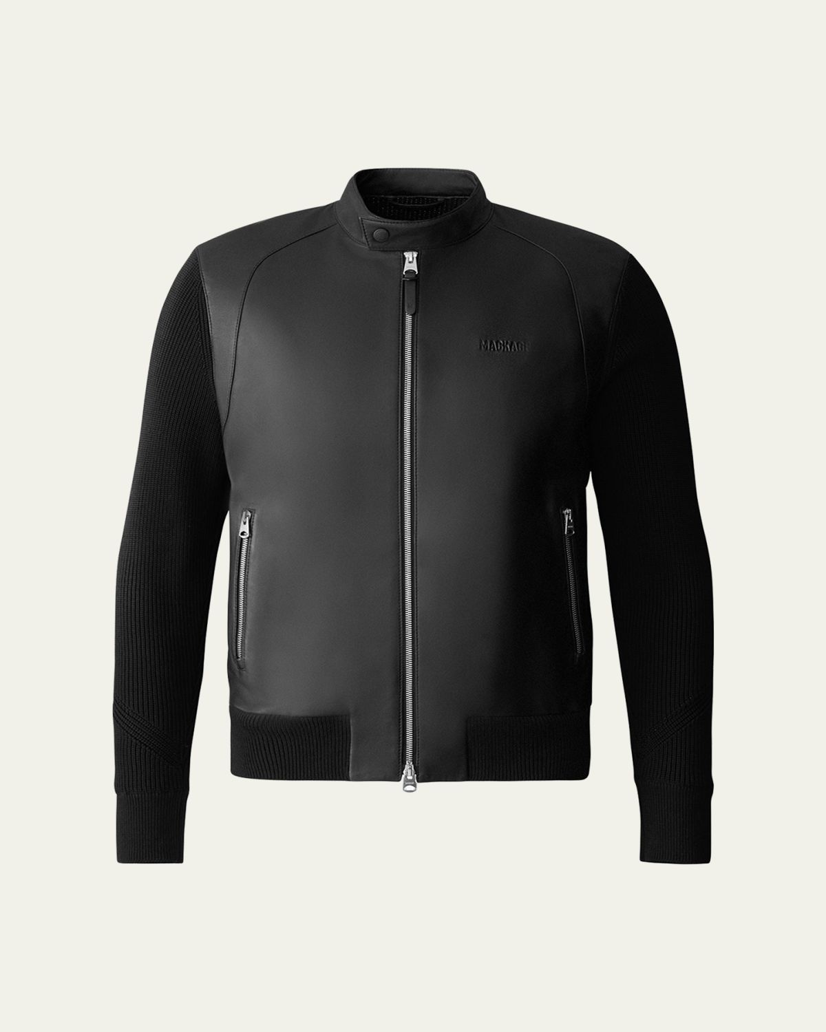 Mackage Men's Dominic Faux Leather Knit-Trim Jacket | Thumbnail 5 Mackage Men's Dominic Faux Leather Knit-Trim Jacket | Thumbnail 5