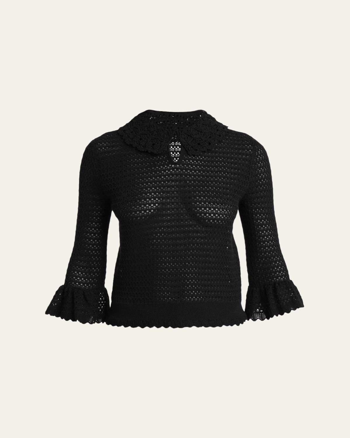 Chloe Lace Crochet Wool-Blend Blouse