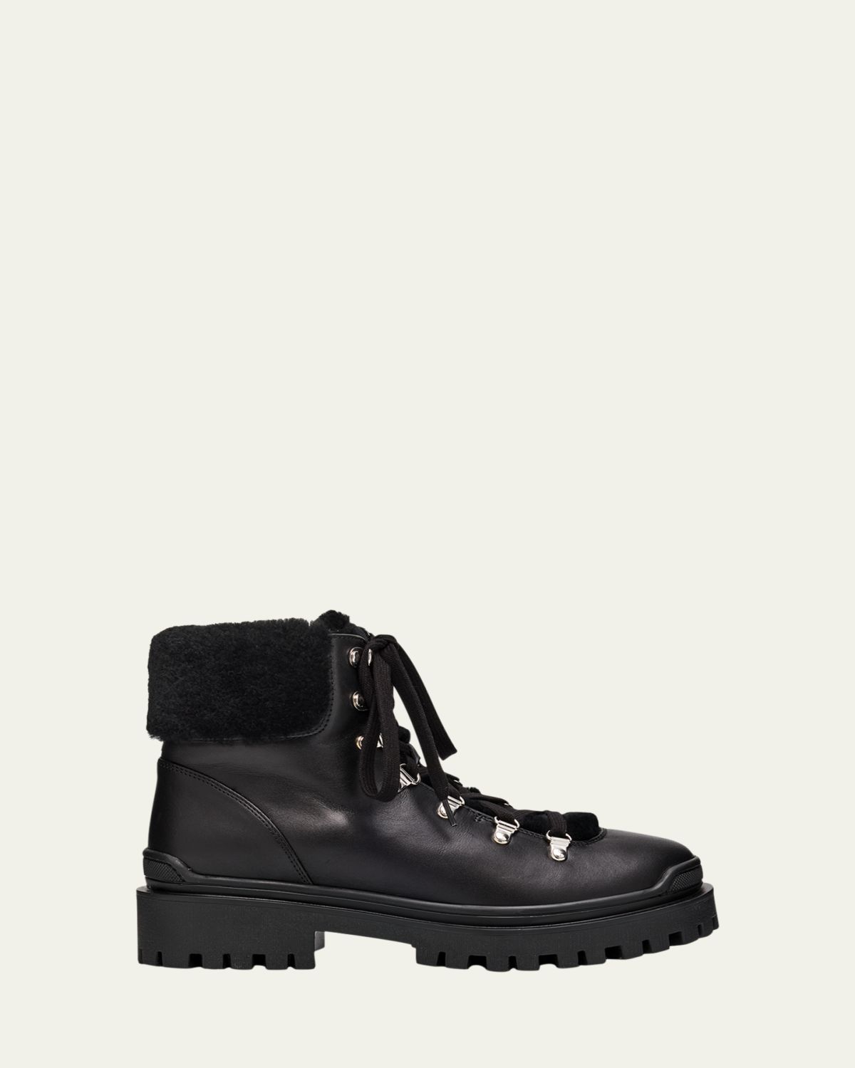 Aquatalia Coralie Leather & Shearling Hiking Boots