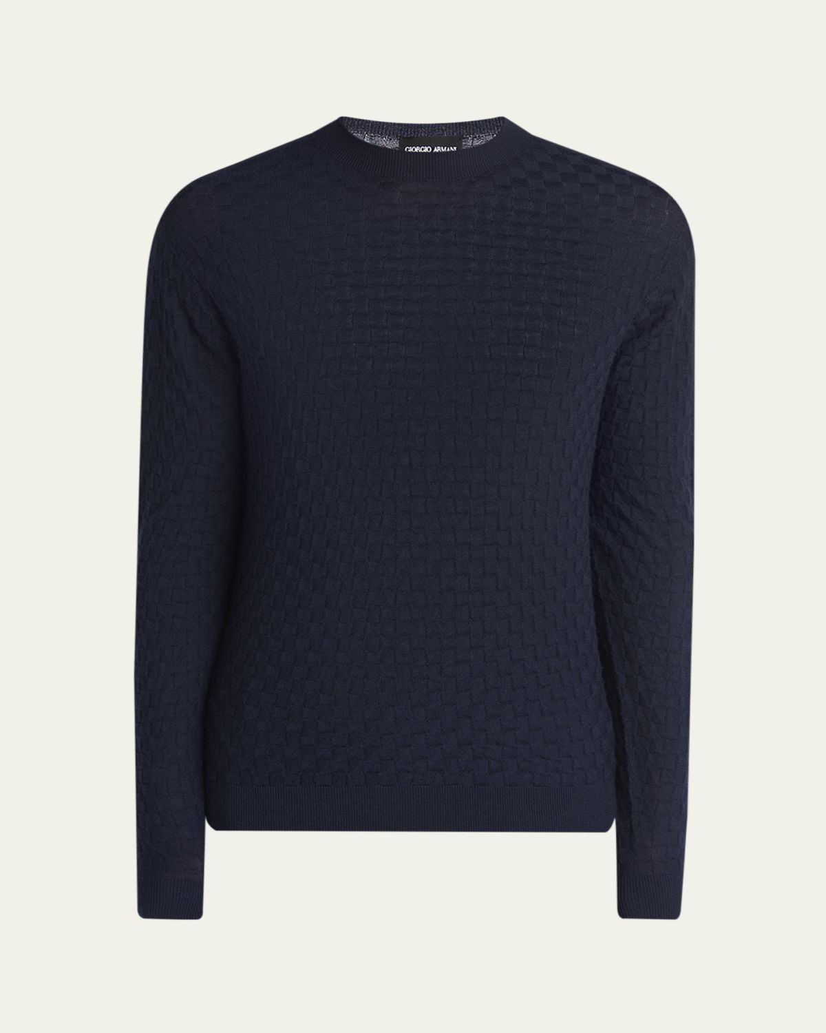 Giorgio Armani Men's Wool Basketweave Crewneck Sweater