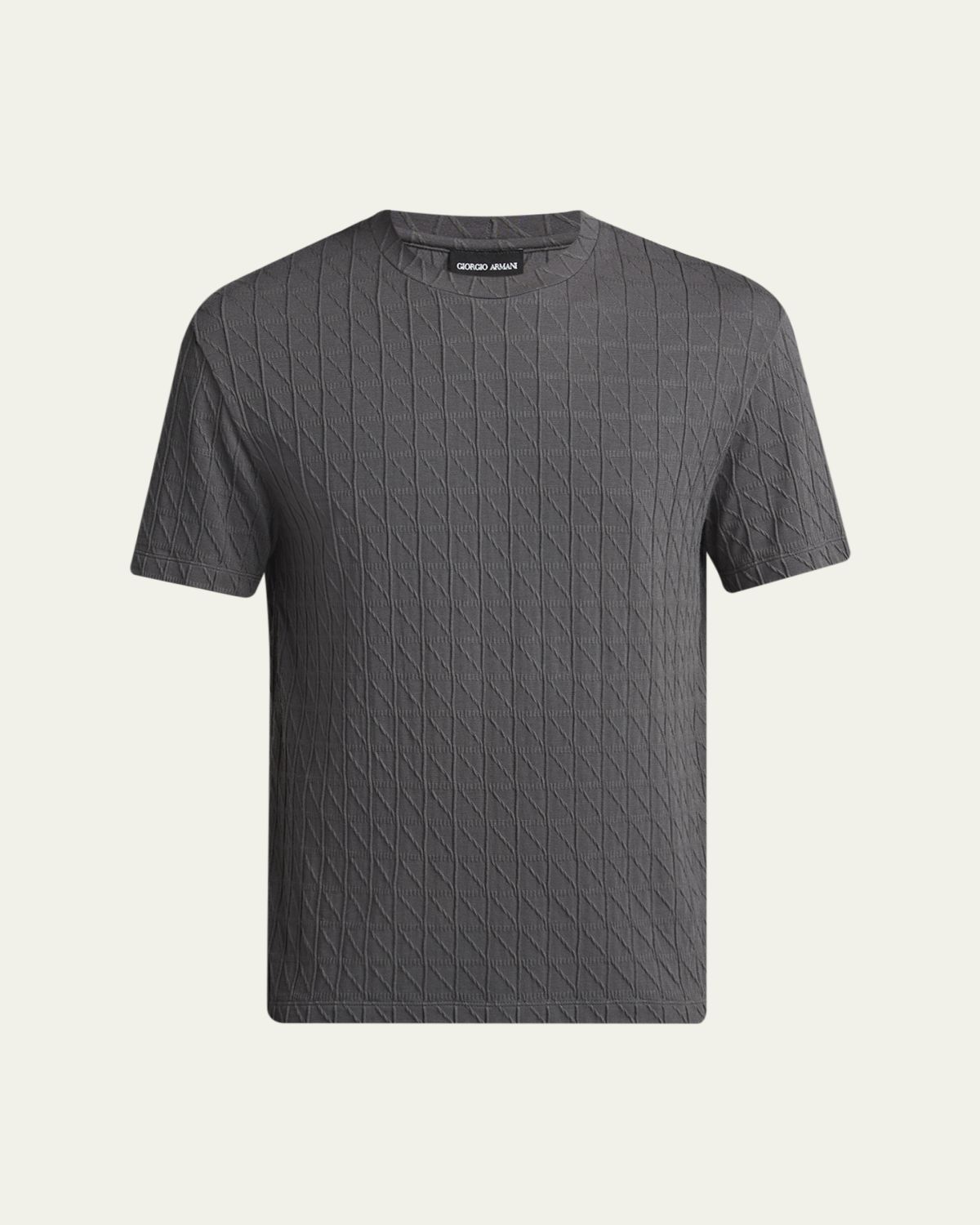 Giorgio Armani Men's Viscose and Nylon Textured Crewneck T-Shirt