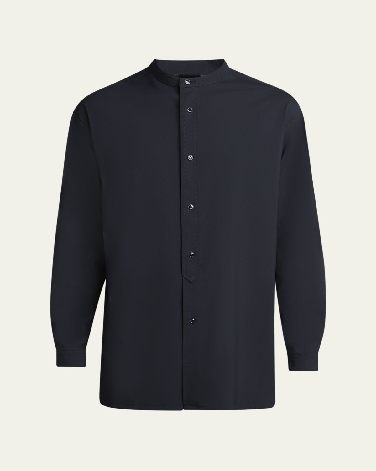 Giorgio Armani Men's Wool Band-Collar Button-Down hirt