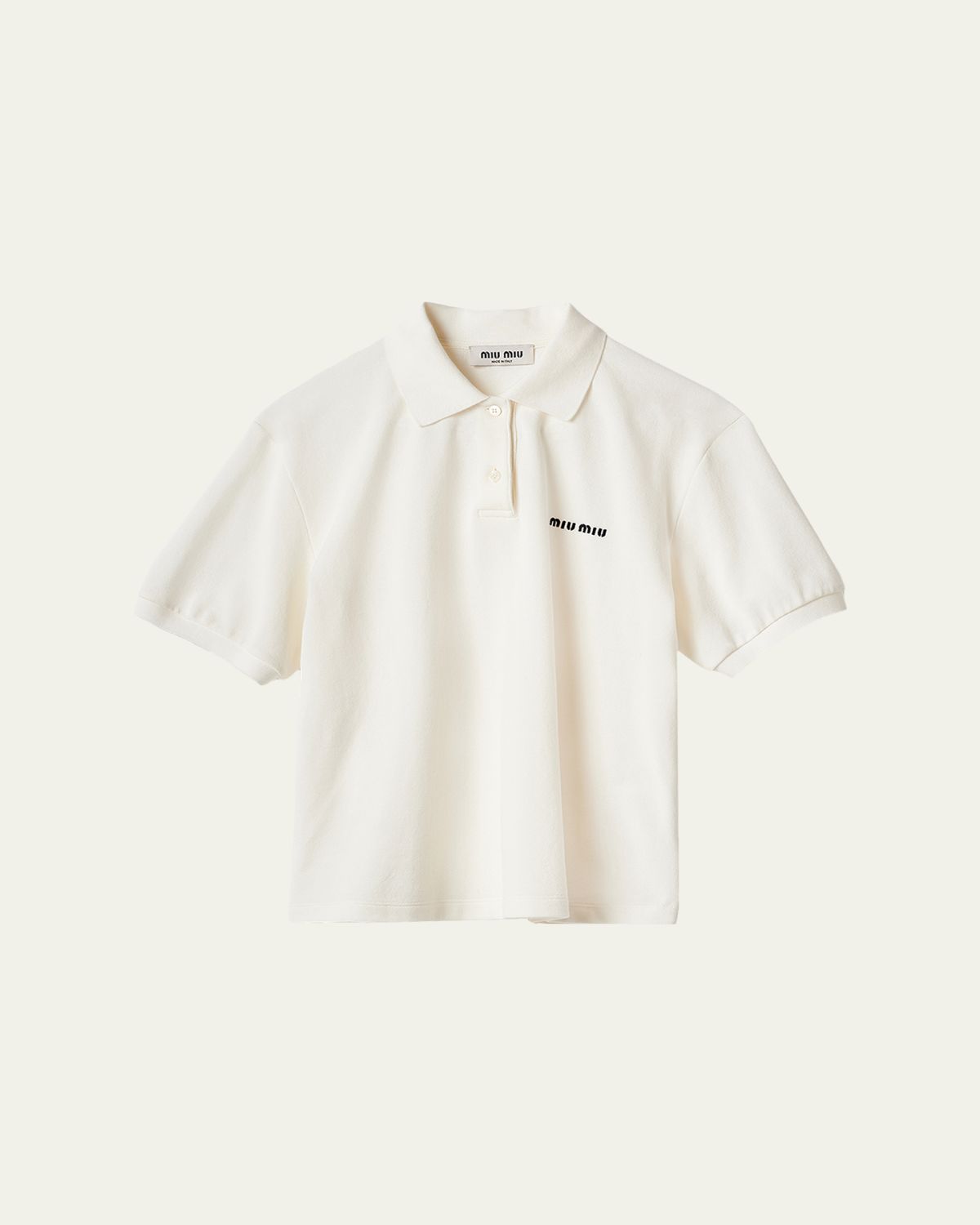 Miu Miu Short-Sleeve Cotton Piqué Polo Shirt | Thumbnail 5 Miu Miu Short-Sleeve Cotton Piqué Polo Shirt | Thumbnail 5