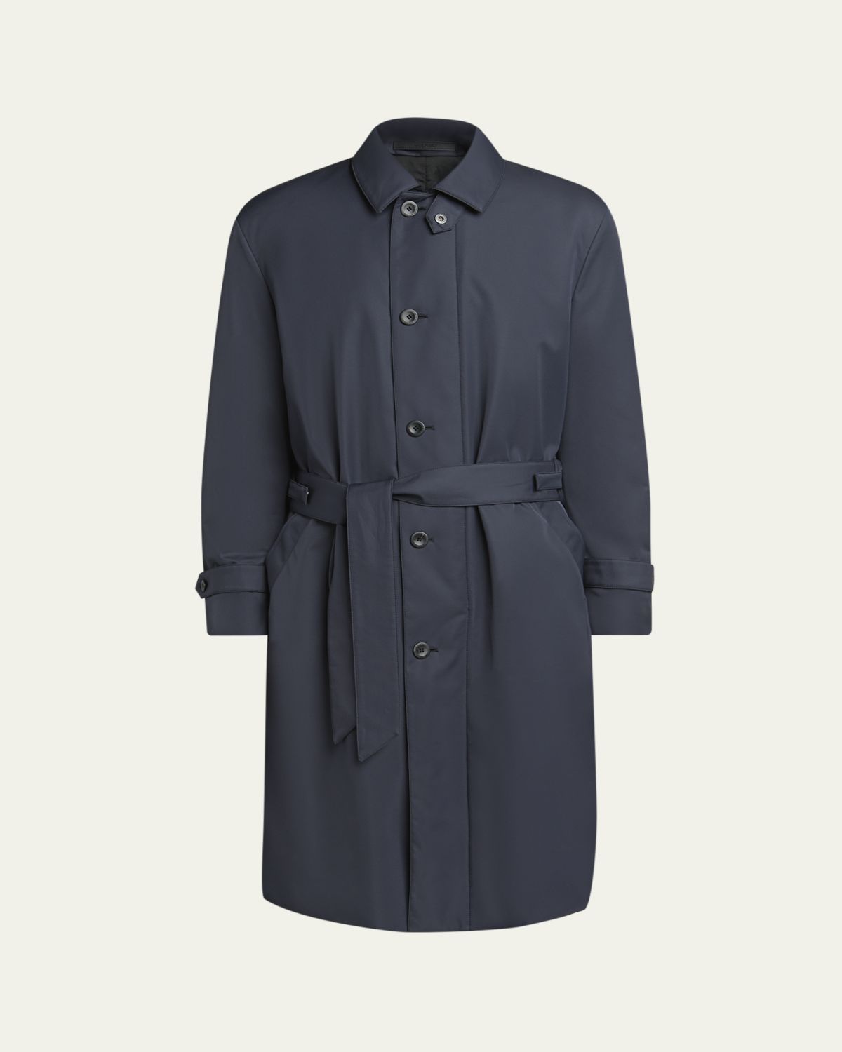 Giorgio Armani Men's Single-Breasted Trench in Nylon and Wool