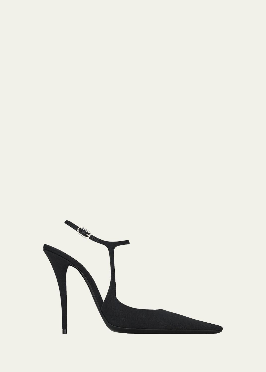 110mm Manon Silk Ankle-Strap Pumps