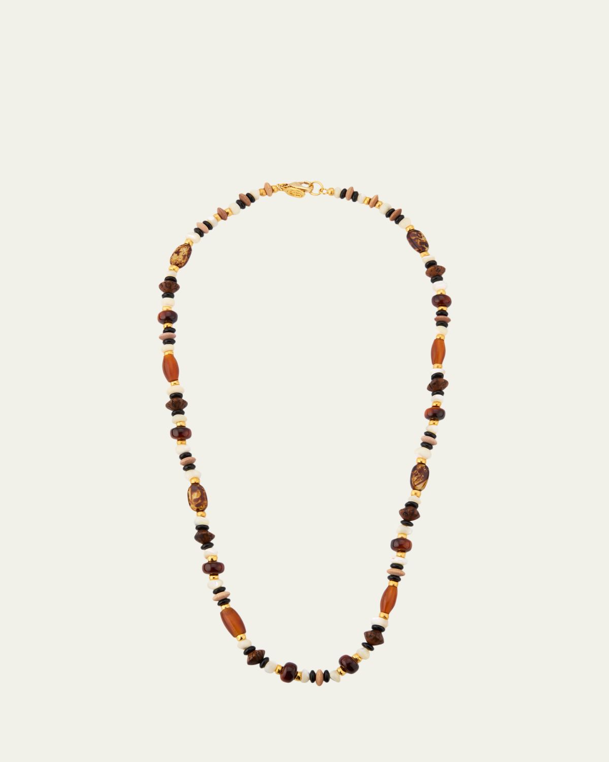 Ben-Amun Long Beaded Necklace, Brown