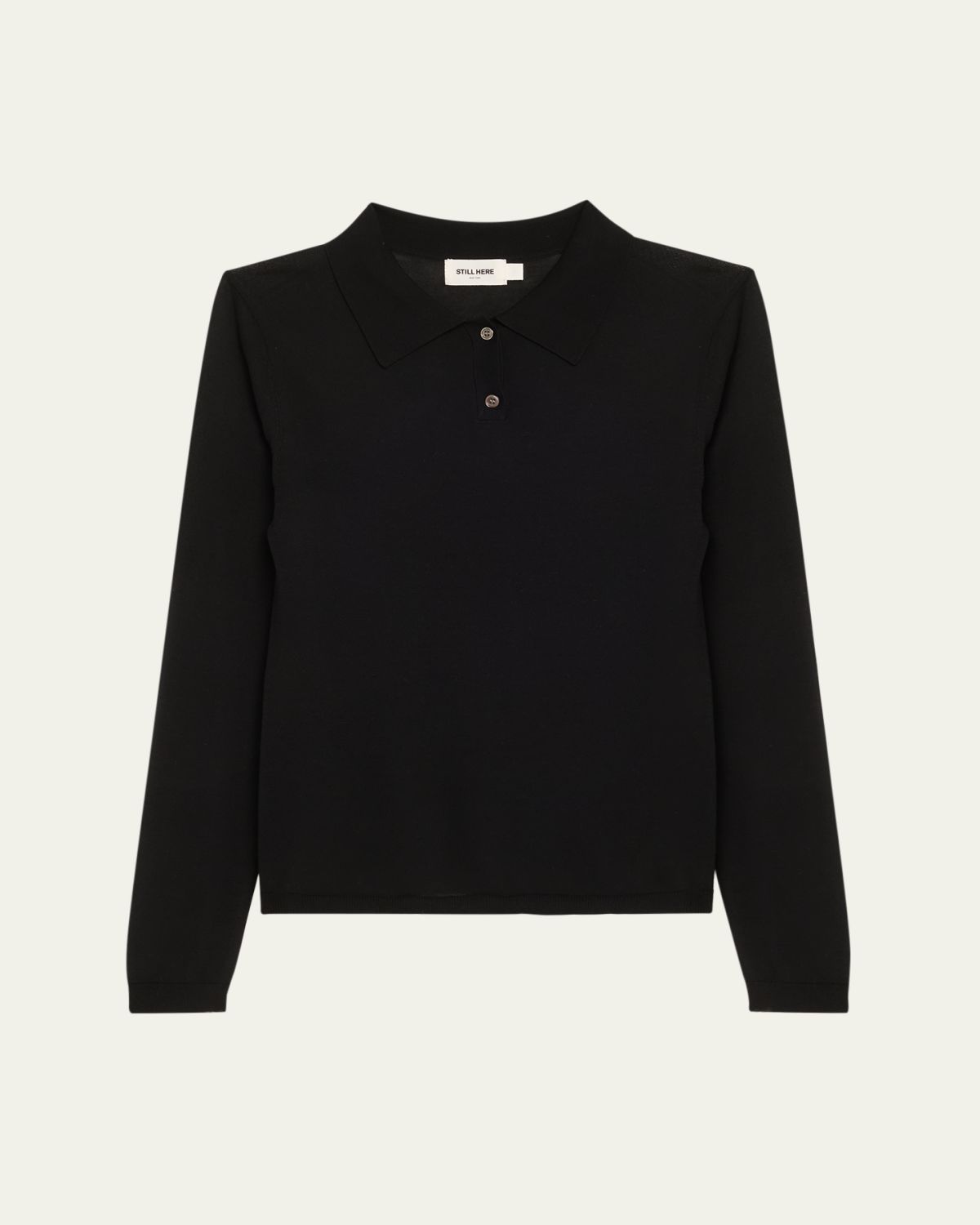 Still Here Fine-Knit Polo Sweater