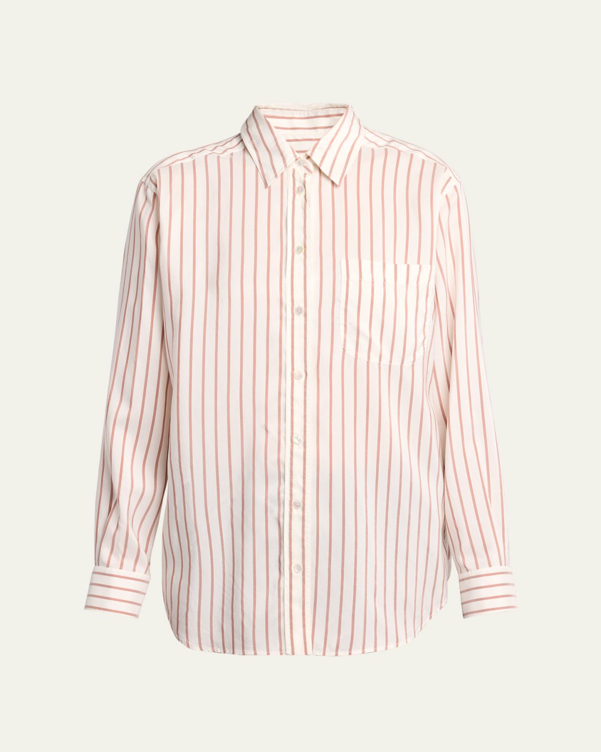 THE ROW Gavina Striped Silk Poplin Button-Down Shirt