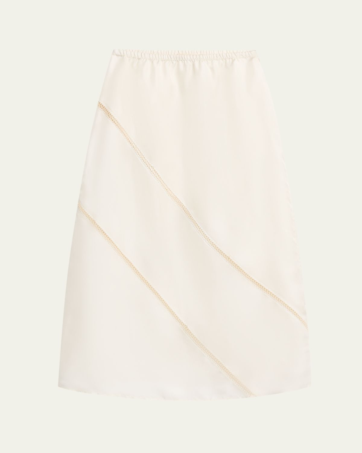 Diotima Tobago Lattice-Inset Silk Midi Skirt