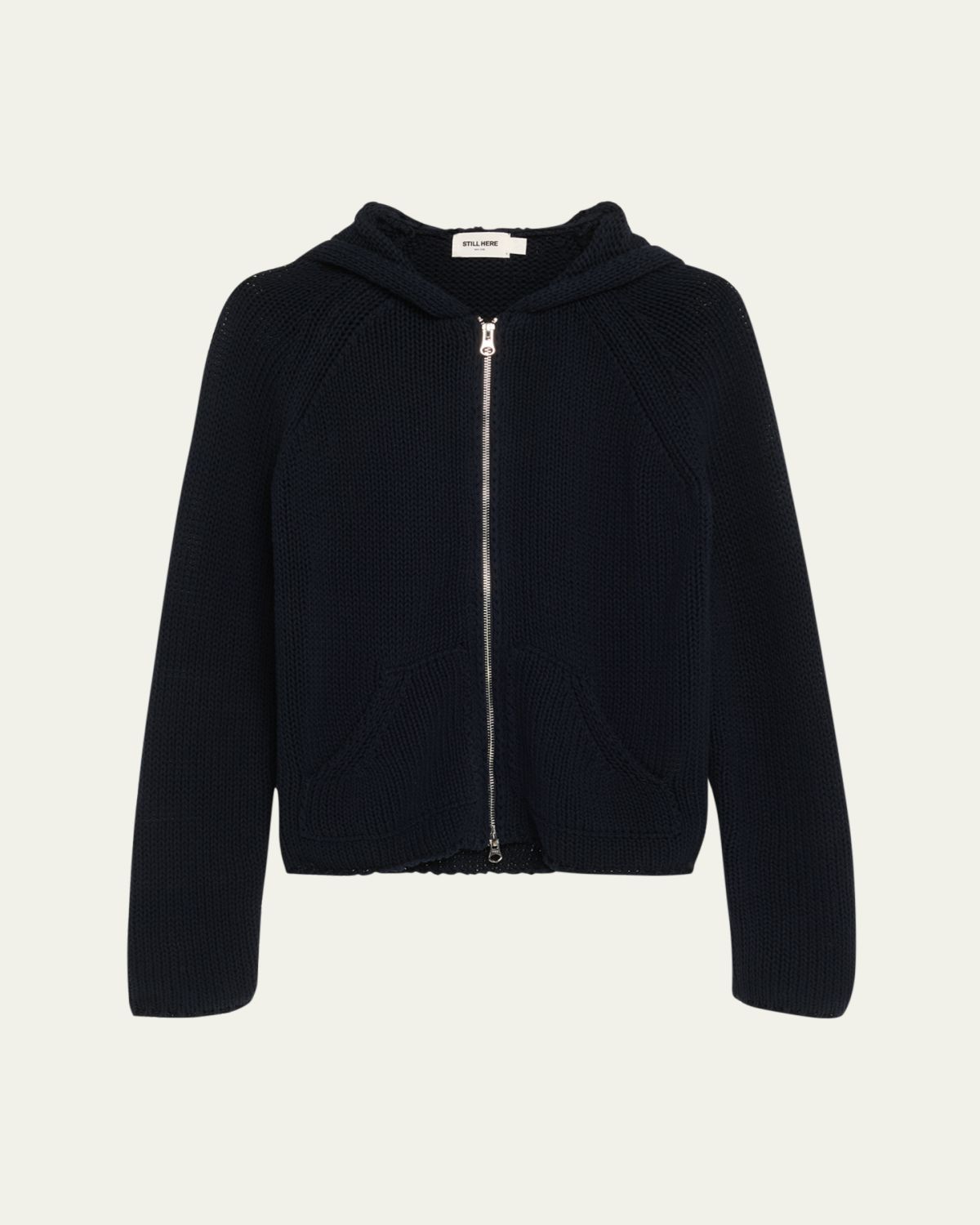 Still Here Bear Hooded Zip-Up Sweater